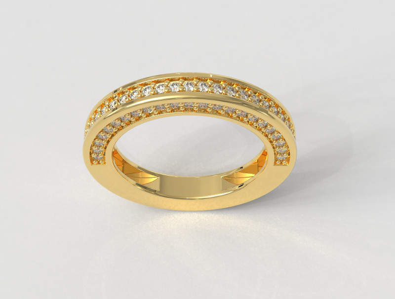 Diamond Half Band 3D Принт Модель .c4d .max .obj .3ds .fbx .stl .blend