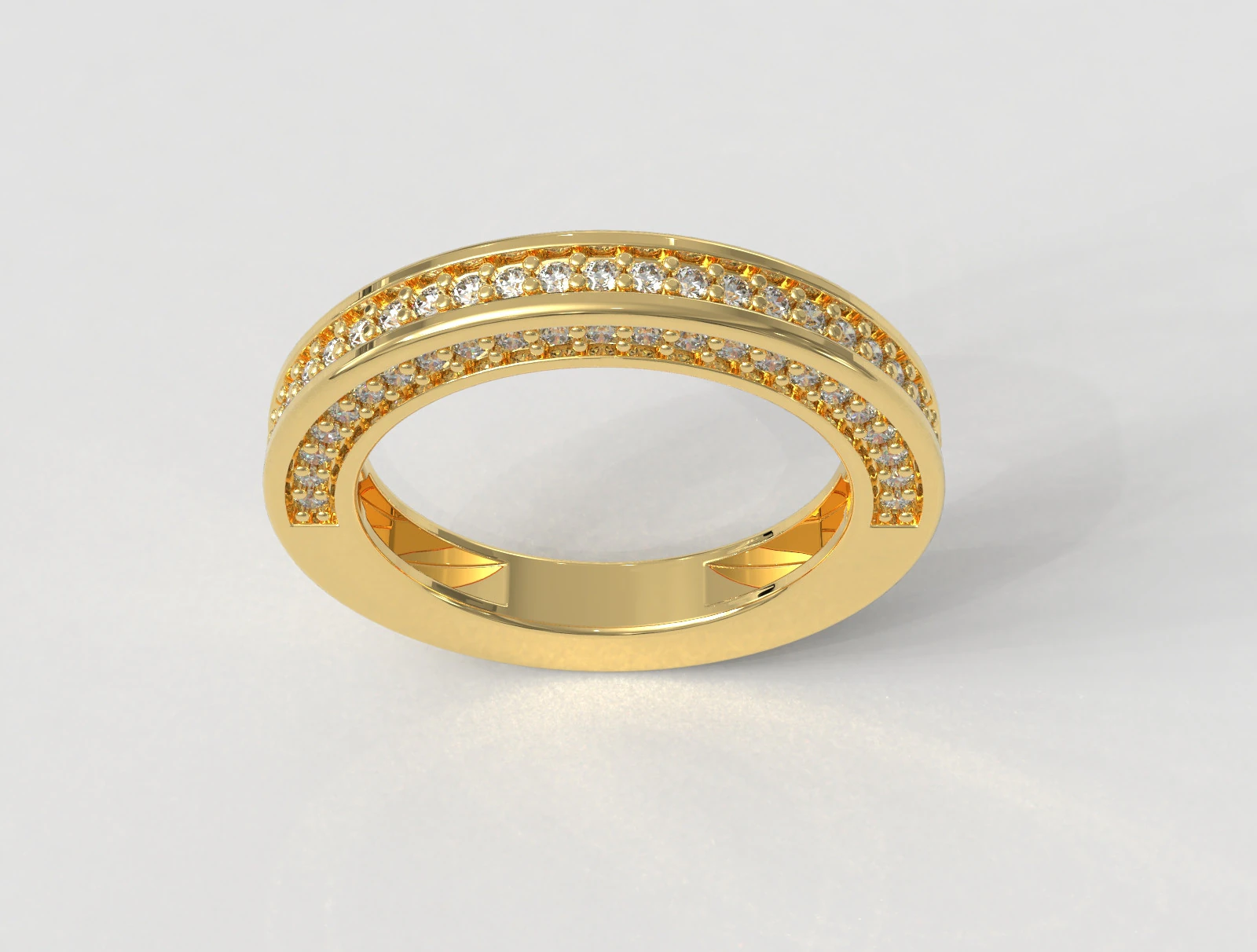 Diamond Half Band 3D Print Model .c4d .max .obj .3ds .fbx .stl .blend
