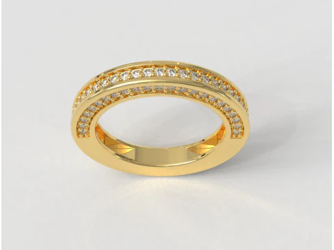 Полукольцо с бриллиантом 3D Принт Модель