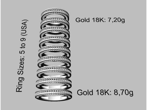 Diamond Half Band 3D Print Model