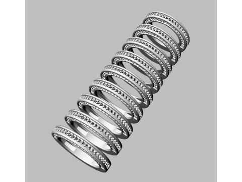 Diamond Half Band 3D Print Model