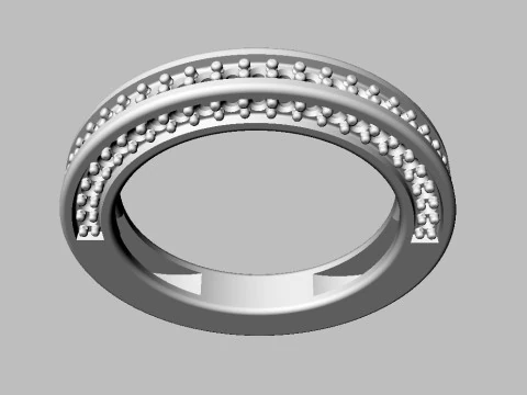 Diamond Half Band 3D Print Model