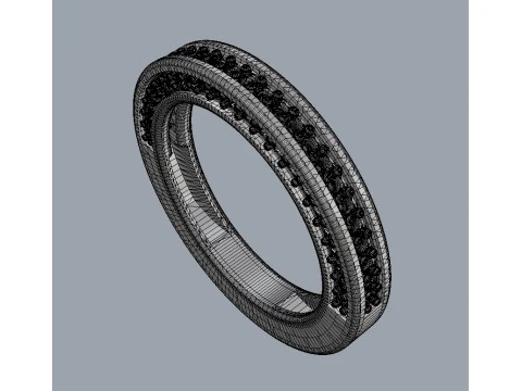 Diamond Half Band 3D Print Model