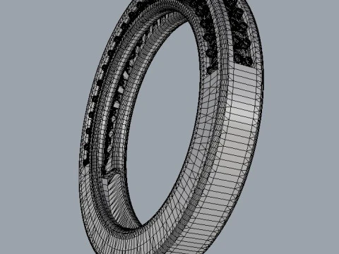 Diamond Half Band 3D Print Model