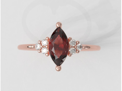 Marquise Gemstone Classic Ring 3D प्रिंट मॉडल