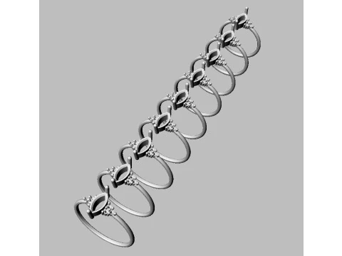 Marquise Gemstone Classic Ring 3D Print Model