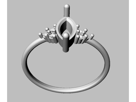 Marquise Gemstone Classic Ring 3D प्रिंट मॉडल