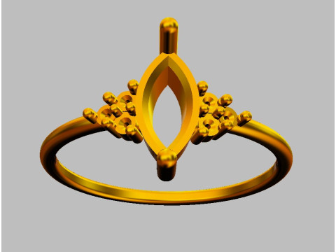 Marquise Gemstone Classic Ring 3D प्रिंट मॉडल
