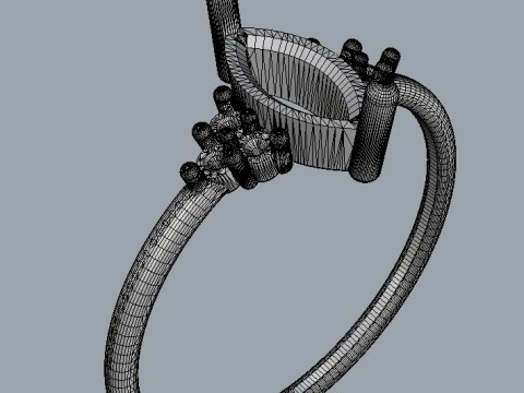 Marquise Gemstone Classic Ring 3D Print Model