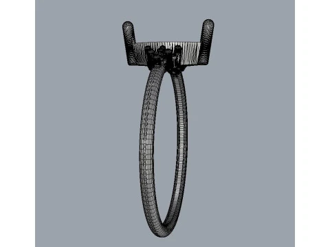 Marquise Gemstone Classic Ring 3D Print Model