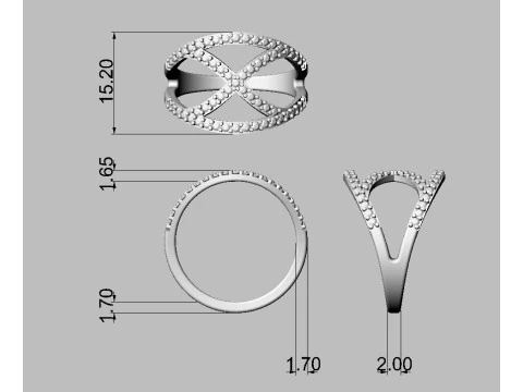 Diamond Ring 3D Print Model