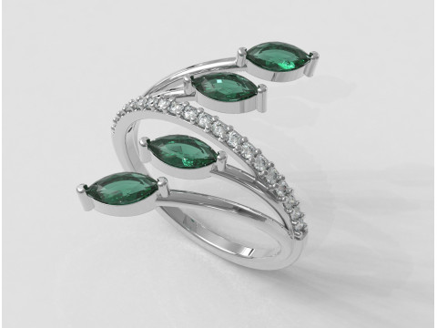 Marquise Gemstone Ring 3D प्रिंट मॉडल