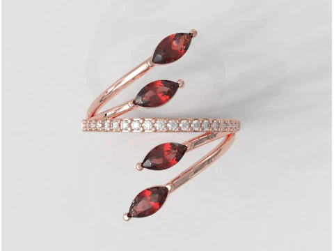 Marquise Gemstone Ring 3D Print Model