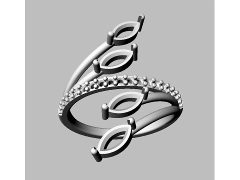 Marquise Gemstone Ring 3D Print Model