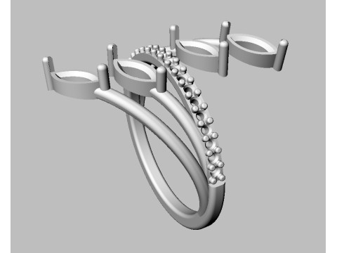 Marquise Gemstone Ring 3D प्रिंट मॉडल