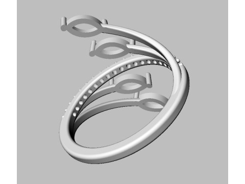 Marquise Gemstone Ring 3D प्रिंट मॉडल