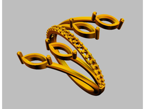 Marquise Gemstone Ring 3D प्रिंट मॉडल