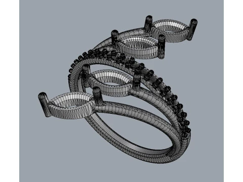 Marquise Gemstone Ring 3D Print Model