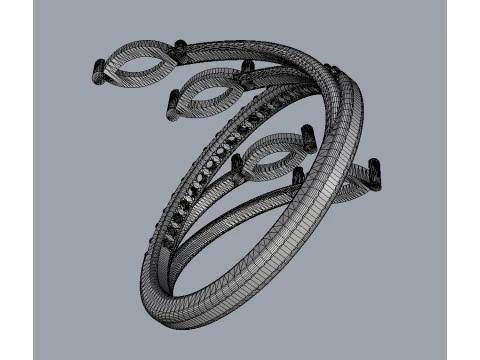 Marquise Gemstone Ring 3D Print Model