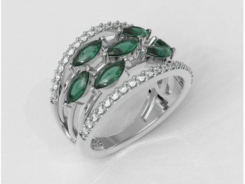 Marquise Gemstone Ring Modelo de Impressão 3D