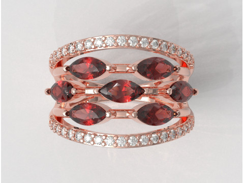 Marquise Gemstone Ring Modelo de Impressão 3D
