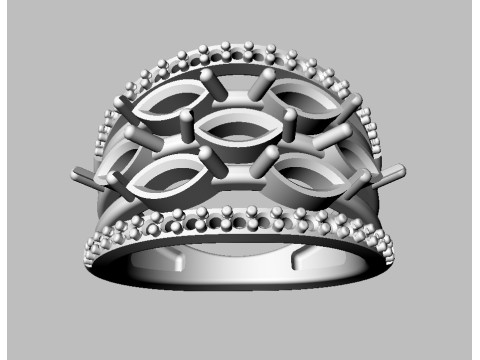 Marquise Gemstone Ring Modelo de Impressão 3D
