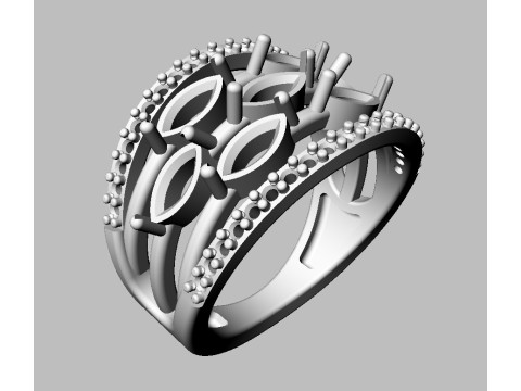Marquise Gemstone Ring Modelo de Impressão 3D