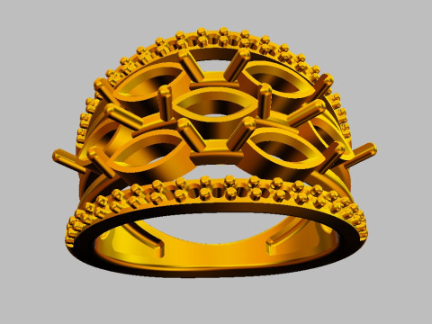 Marquise Gemstone Ring Modelo de Impressão 3D