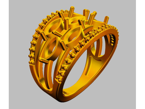 Marquise Gemstone Ring Modelo de Impressão 3D