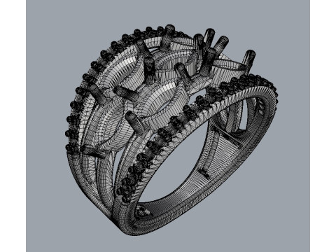 Marquise Gemstone Ring Modelo de Impressão 3D