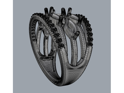 Marquise Gemstone Ring Modelo de Impressão 3D