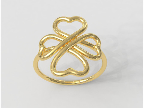 Clover Knot Ring 3Dプリントモデル