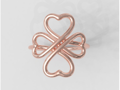 Clover Knot Ring 3Dプリントモデル