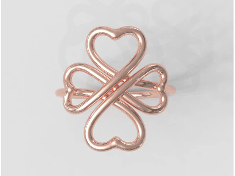 Clover Knot Ring 3D Print Model