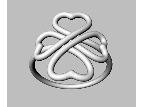 Clover Knot Ring 3D Print Model