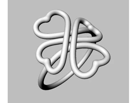 Clover Knot Ring 3D Print Model