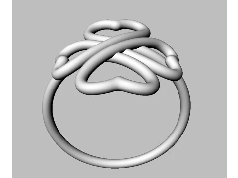 Clover Knot Ring 3D Print Model