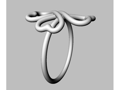 Clover Knot Ring 3Dプリントモデル