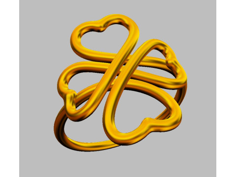Clover Knot Ring 3Dプリントモデル