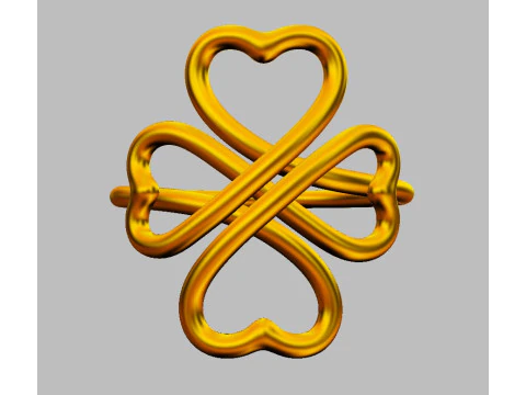 Clover Knot Ring 3D Print Model