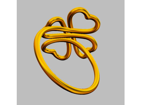 Clover Knot Ring 3Dプリントモデル
