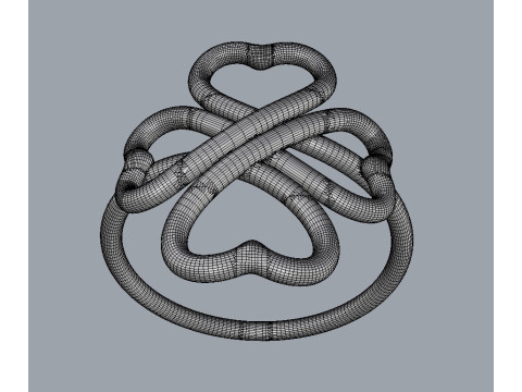 Clover Knot Ring 3Dプリントモデル