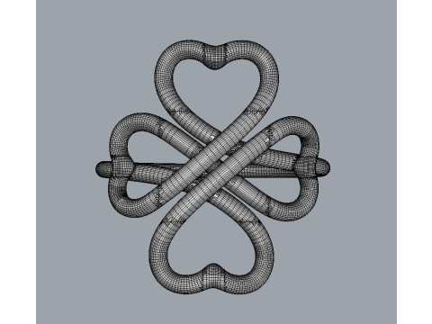 Clover Knot Ring 3Dプリントモデル