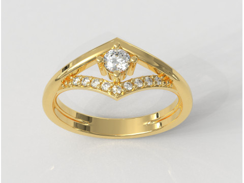 35mm Diamond Engagement Ring 3D Print Model