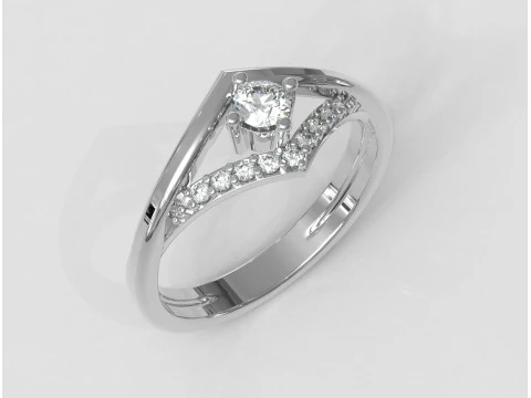 35mm Diamond Engagement Ring 3D Print Model