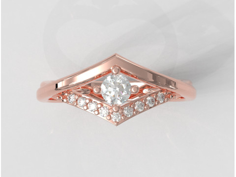 35mm Diamond Engagement Ring Modello di stampa 3D