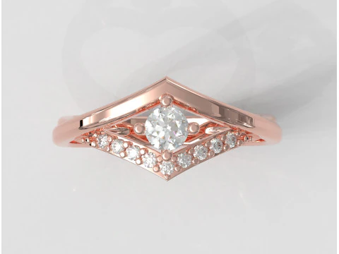 35mm Diamond Engagement Ring 3D Print Model