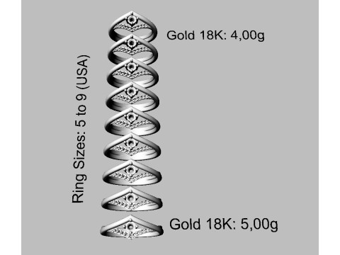 35mm Diamond Engagement Ring Modello di stampa 3D