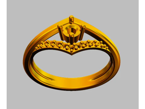 35mm Diamond Engagement Ring 3D Print Model