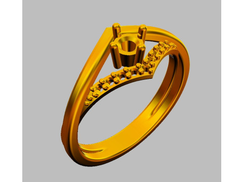 35mm Diamond Engagement Ring Modello di stampa 3D